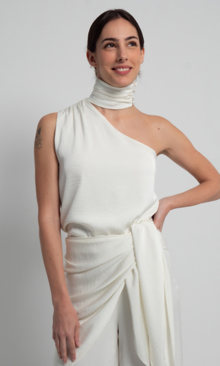 FABRIC SATEN TEXTURIZADO LISO MARFIL VAINILLA ICE